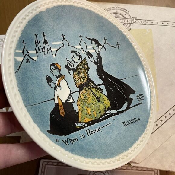 NORMAN ROCKWELL WHEN IN ROME Rockwell on Tour Collector Plate Newell Knowles - Picture 4 of 10